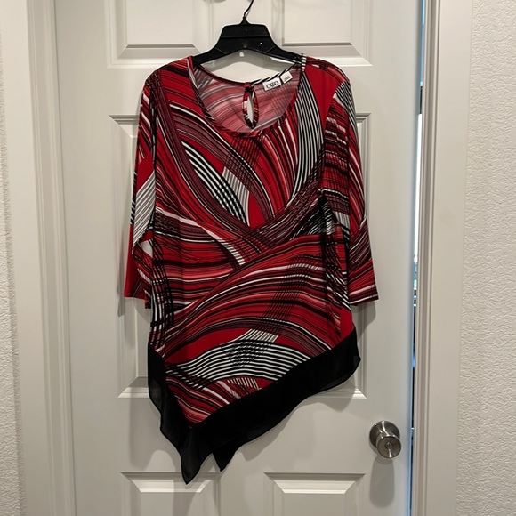 Blouse Red/black pattern. Cato. - Picture 1 of 9